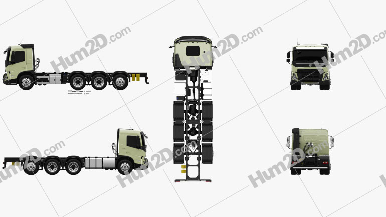 Volvo FMX Tag Kabine Fahrgestell LKW 4-Achs 2020 clipart