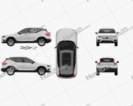 Volvo XC40 Recharge P8 2019 car clipart