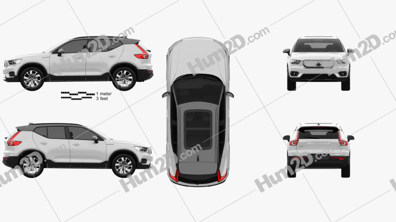 Volvo XC40 Recharge P8 2019 car clipart