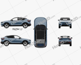 Volvo C40 Recharge with HQ interior 2021 car clipart