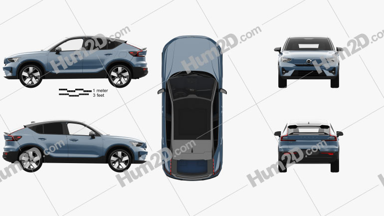 Volvo C40 Recharge with HQ interior 2021 car clipart