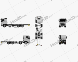 Volvo FH-540 Sleeper Cab Chassis Truck 4-axle 2021 clipart