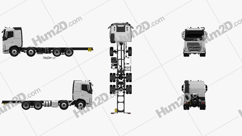 Volvo FH-540 Sleeper Cab Chassis Truck 4-axle 2021 clipart