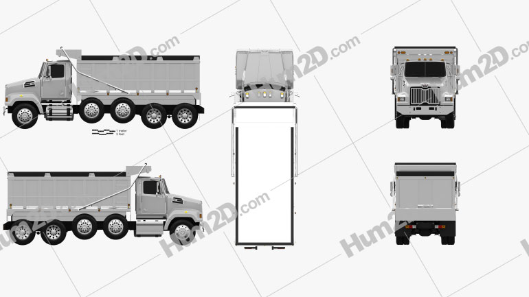 Western Star 4700 Set Forward Dump Truck 2011 Blueprint