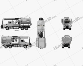 Western Star 4700 Set Back Sewer Vacuum Truck 2011 clipart