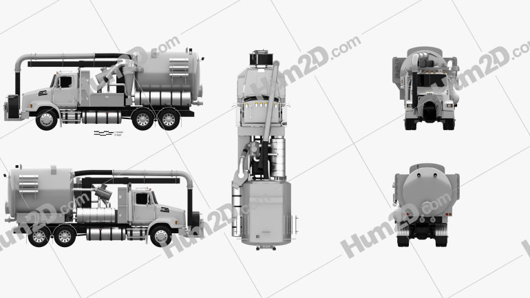 Western Star 4700 Set Back Sewer Vacuum Truck 2011 clipart