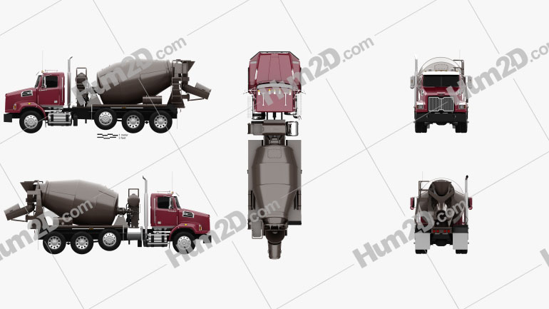Western Star 4700 Set Back Mixer Truck 2011 clipart