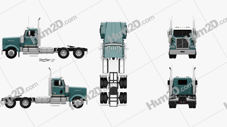 Western Star 4900 SF EX Day Cab Tractor Truck 2015 clipart