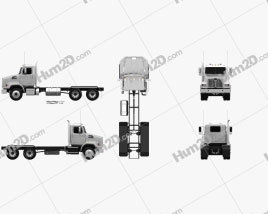Western Star 4700 SB Day Cab Chassis Truck 2011 clipart