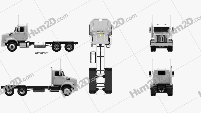 Western Star 4700 SB Day Cab Chassis Truck 2011 clipart