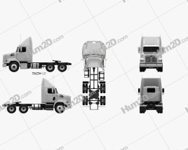 Western Star 4700 SB Day Cab Tractor Truck 2011 clipart