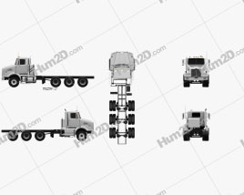 Western Star 4800 SB Day Cab Chassis Truck 2008 clipart