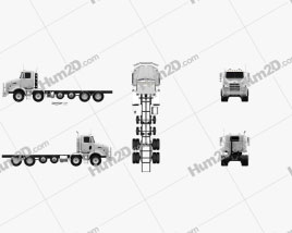 Western Star 4800 SB TS Day Cab Chassis Truck 2008 clipart