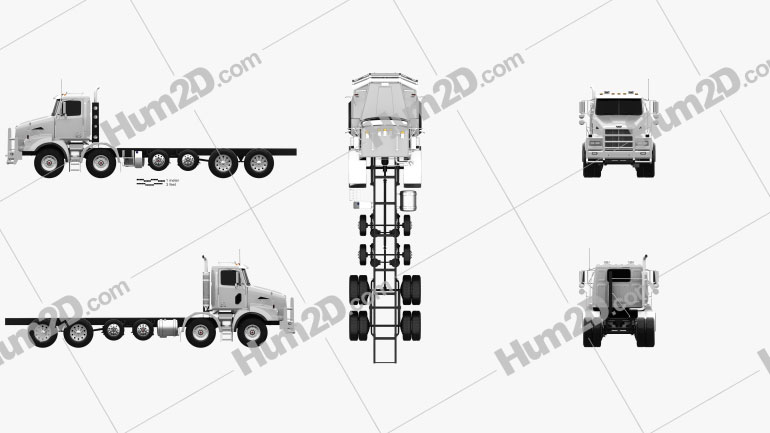 Western Star 4800 SB TS Day Cab Chassis Truck 2008 Blueprint
