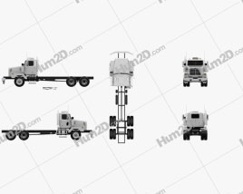 Western Star 4900 SB Day Cab Chassis Truck 2008 clipart