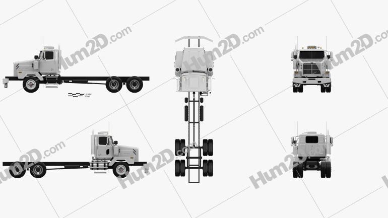 Western Star 4900 SB Day Cab Chassis Truck 2008 Blueprint