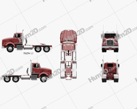 Western Star 4900 SB SV Day Cab Tractor Truck 2008 clipart