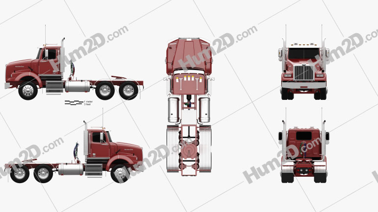 Western Star 4900 SB SV Day Cab Tractor Truck 2008 PNG Clipart