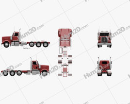 Western Star 4900 SF Day Cab Tractor Truck 2008 clipart