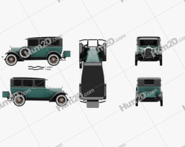 Whippet Model 96 sedan 1927 car clipart