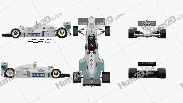 Williams FW08C F1 with HQ interior 1983 PNG Clipart