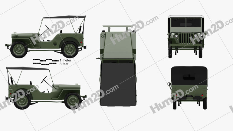 Willys MB 1941 car clipart