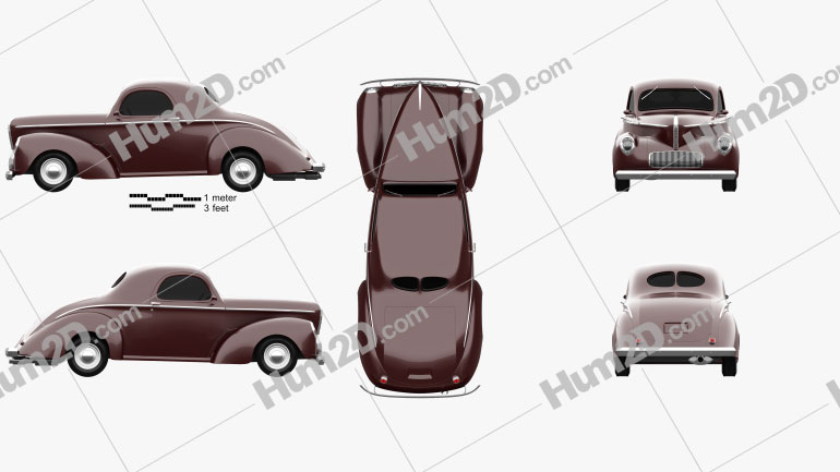 Willys Americar DeLuxe Coupe 1940 car clipart