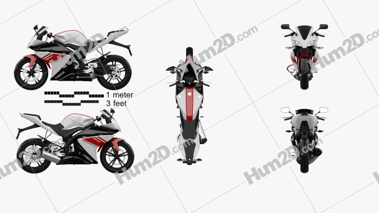 Yamaha YZF-R125 Motorcycle clipart