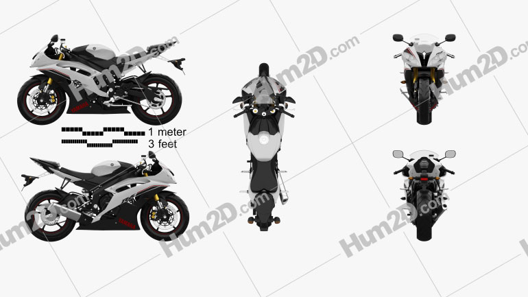 Yamaha YZF-R6 2014 Motorcycle clipart