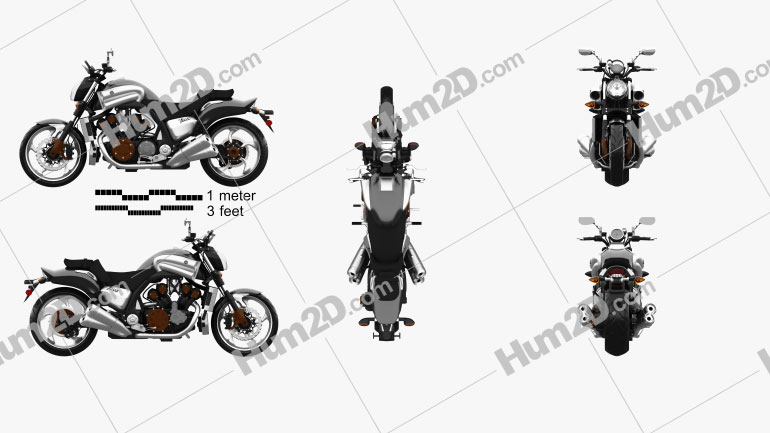 Yamaha VMax 2009 Motorcycle clipart