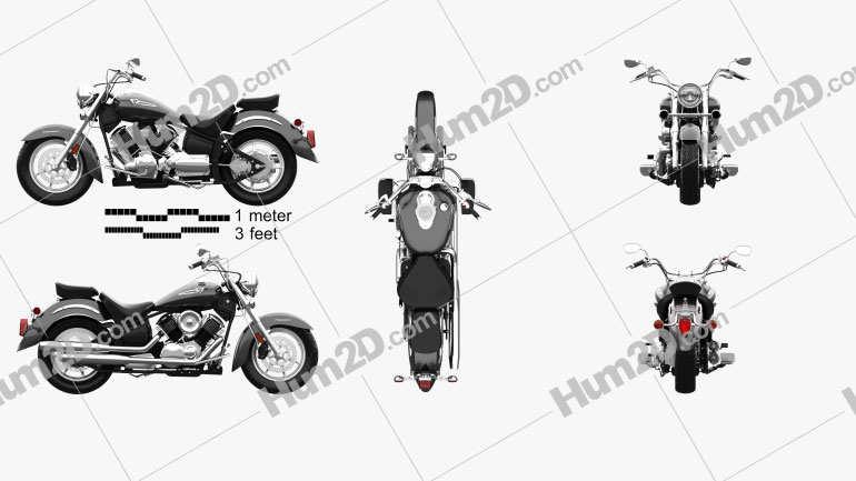 Yamaha V Star 1100 Classic 2000 Motorcycle clipart
