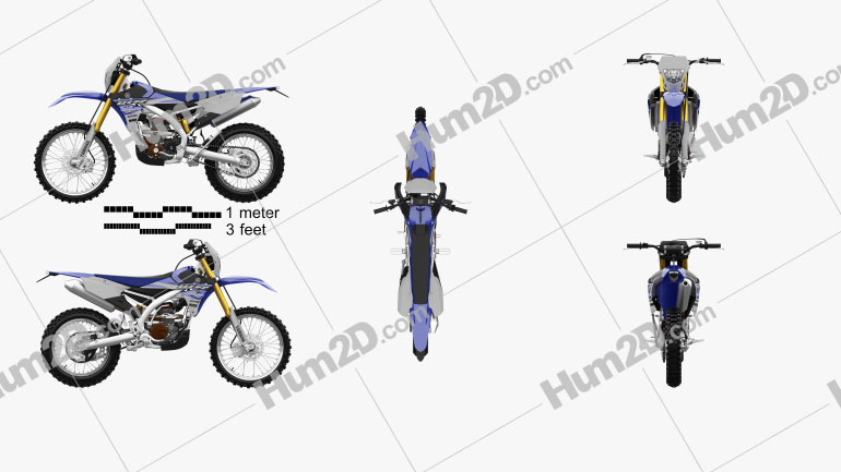 Yamaha WR250F 2015 Motorcycle clipart