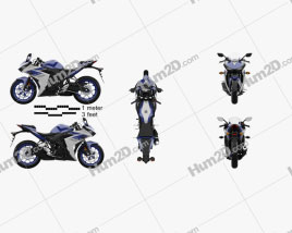 Yamaha YZF-R3 2015 Motorcycle clipart