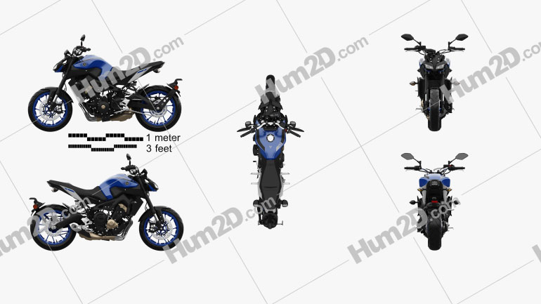 Yamaha MT-09 2017 Motorcycle clipart