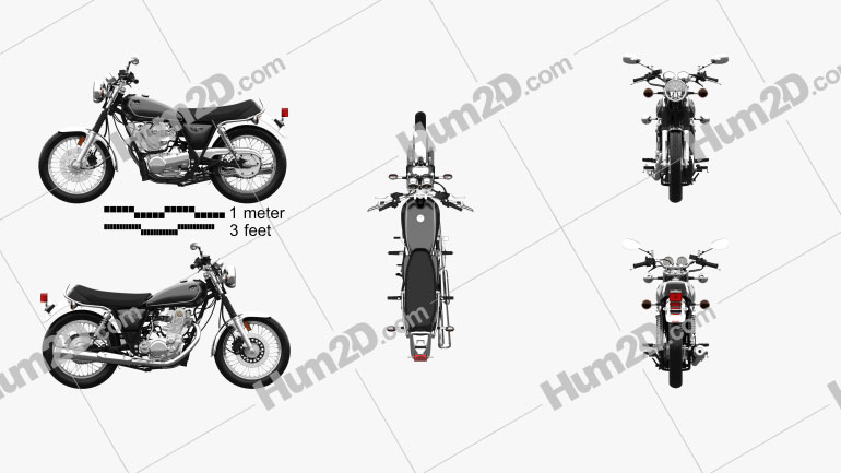 Yamaha SR400 2015 Motorcycle clipart