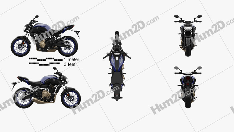 Yamaha MT-07 2018 Motorcycle clipart