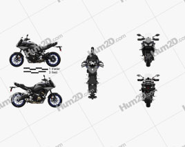 Yamaha MT-09 Tracer 2018 Motorcycle clipart