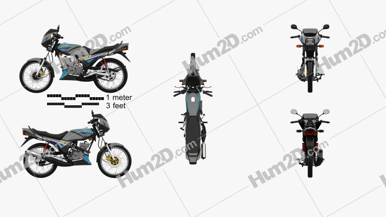 Yamaha RXZ-135 1997 Motorcycle clipart