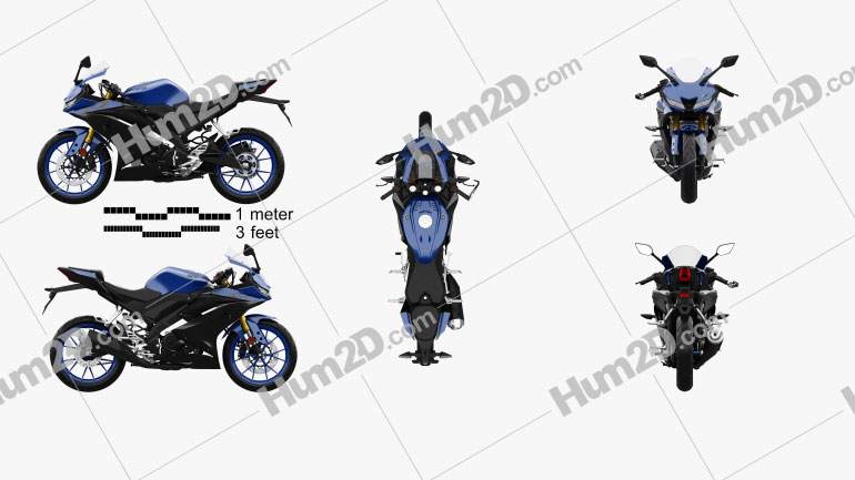 Yamaha YZF-R125 2019 Motorcycle clipart