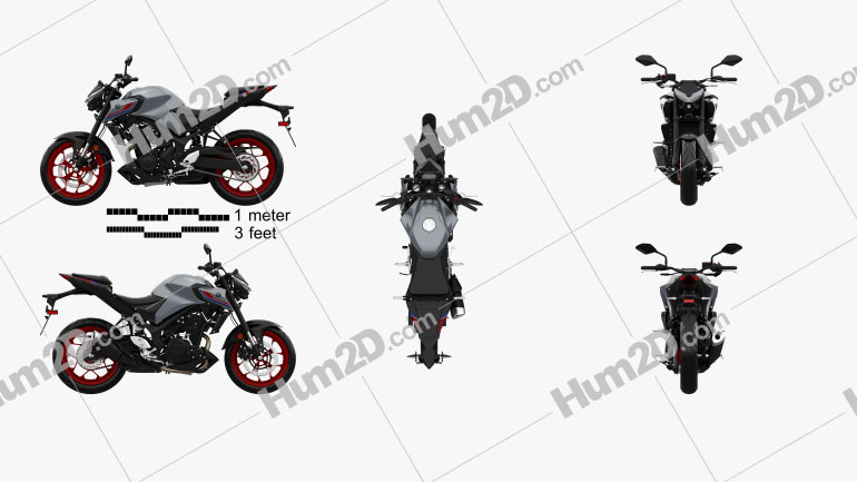 Yamaha MT-03 2021 Moto clipart