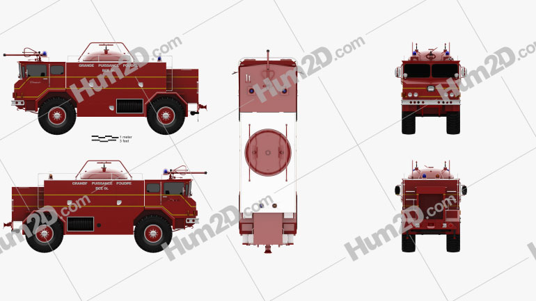 Yankee-Walter PLF 6000 Dry Powder Fire Truck 1972 Blueprint
