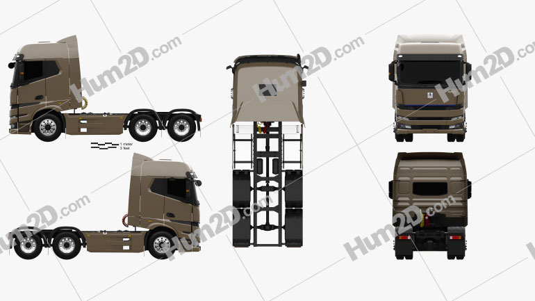 Yuan-Cheng M100 Tractor Truck 2021 Blueprint