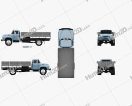 ZIL 130 Flatbed Truck 1964 clipart