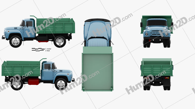 ZIL 130 Dump Truck 1964 clipart