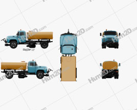 ZIL 130 Street Cleaner Truck 1964 clipart