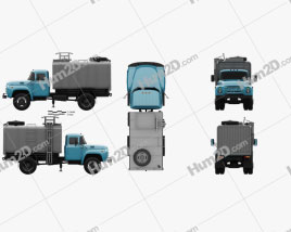 ZIL 130 Garbage Truck 1964 clipart