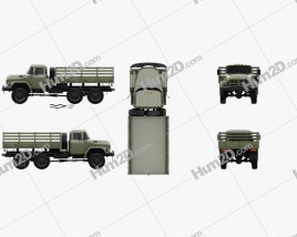 ZIL 131 Flatbed Truck 1966 clipart