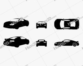 Audi R8 V10 Silhouette car clipart