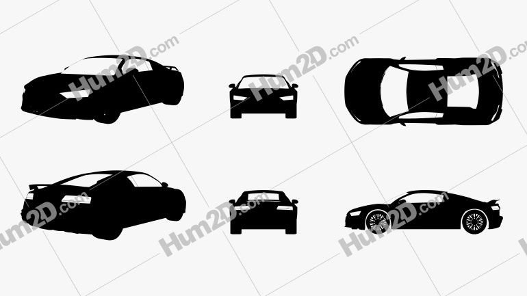 Audi R8 V10 Silhouette PNG Clipart