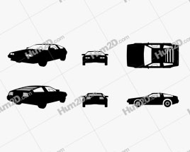 DeLorean DMC-12 Silhueta car clipart